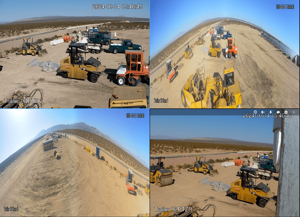 Construction Site CCTV Security Monitoring - Multi-Camera View